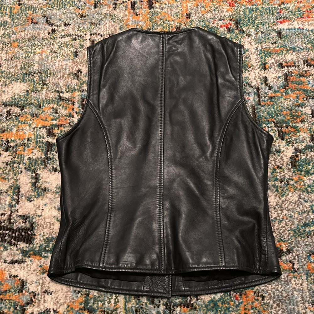 Vintage HAROLD’S Genuine Leather Vest, Size Medium - Picture 3 of 6